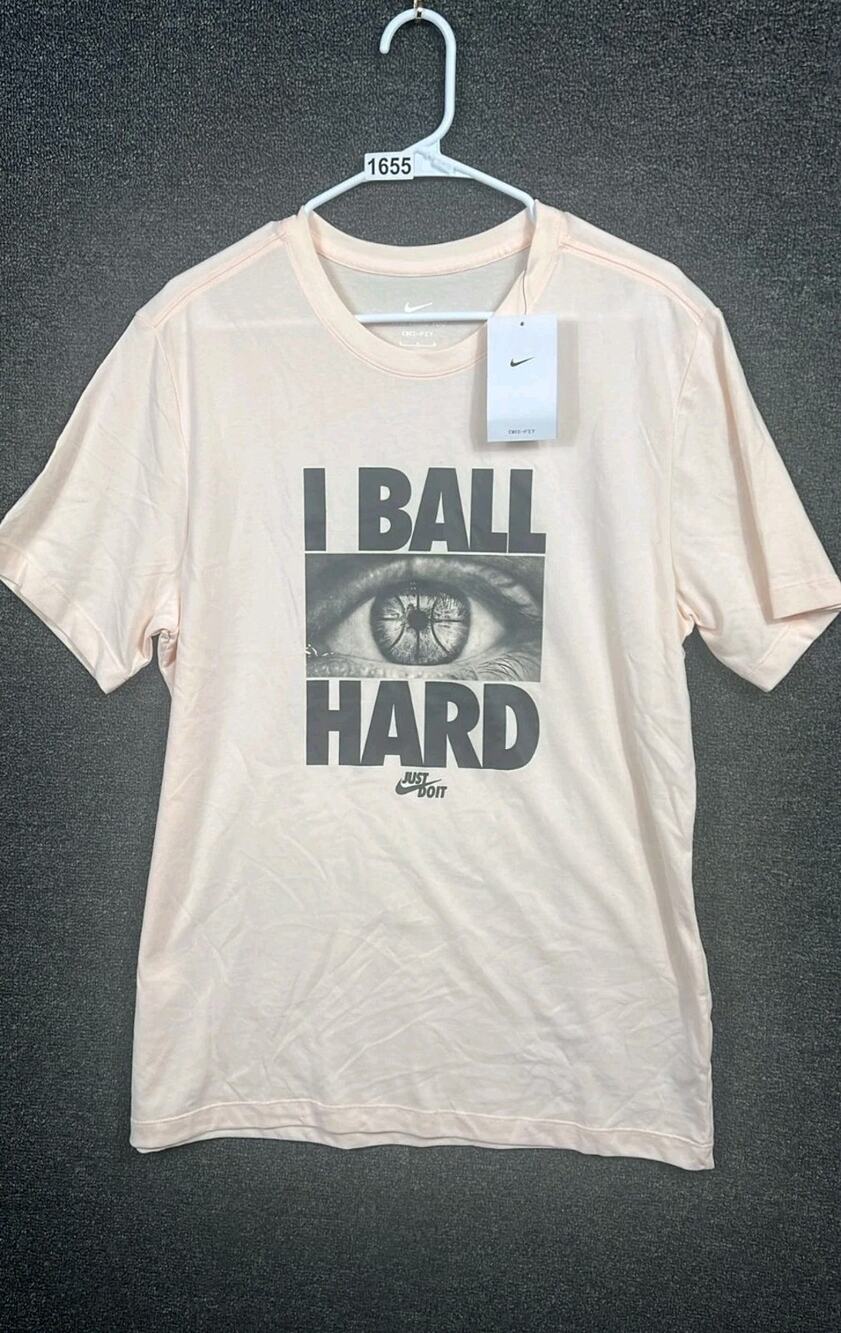 Nike Dri-Fit Basketball T-shirt Men's Size Large Light Peach FJ2348-838 NEW